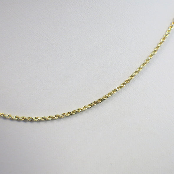 14K Yellow Gold Rope Chain Necklace | 24 Inch Classic Twisted Chain 1.6 mm