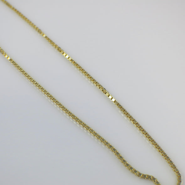 14K Yellow Gold Box Chain Necklace – 15.5" Choker, 1.9 mm Wide, 10.7 g