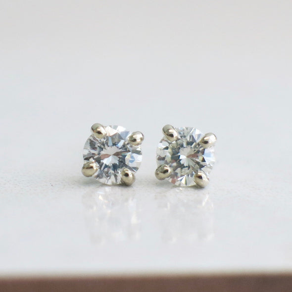 Diamond Stud Earrings | .45 CTW Round Brilliant 14K White Gold