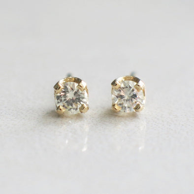 0.20ct Diamond Stud Earrings | 14K Yellow Gold Round Brilliant