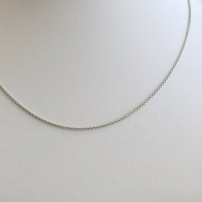 18K White Gold Cable Chain Necklace 18 Inch Fine Jewelry