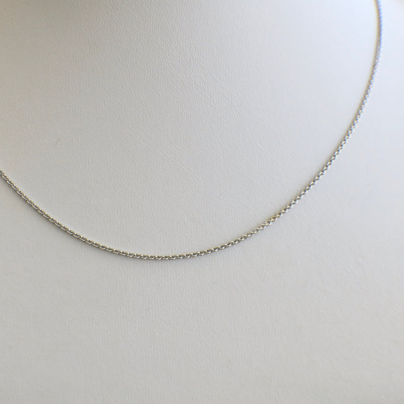 18K White Gold Cable Chain Necklace 18 Inch Fine Jewelry