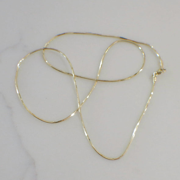 14K Yellow Gold Snake Chain Necklace 18 Inch
