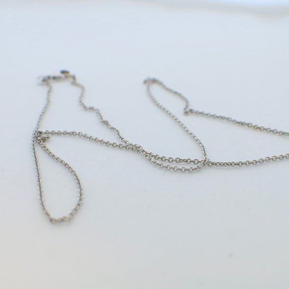 18K White Gold Cable Chain Necklace 18 Inch Fine Jewelry