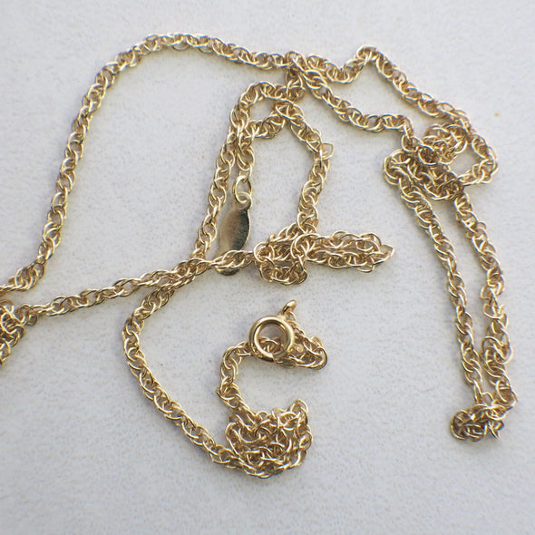 14K Yellow Gold Rope Chain Necklace 18 Inch Solid Gold Rope Link Chain Fine Jewelry