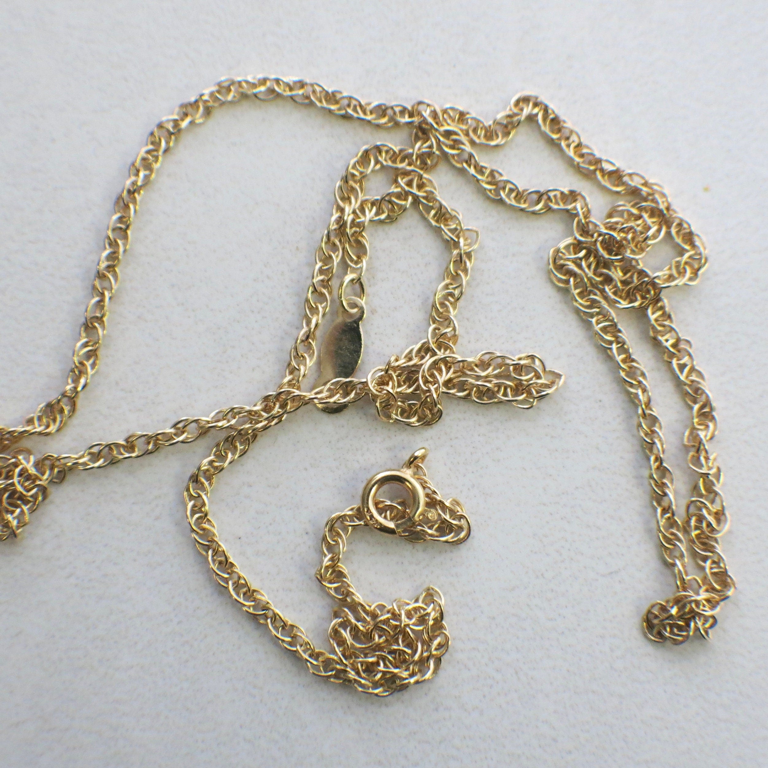 14K Yellow Gold Rope Chain Necklace – 18 Inch, 1.8 mm Solid Gold - Black Market LLC