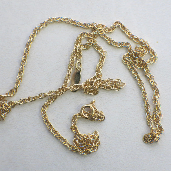 14K Yellow Gold Rope Chain Necklace 18 Inch Solid Gold Rope Link Chain Fine Jewelry