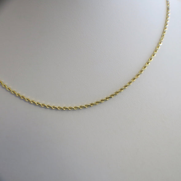 20 Inch 14K Yellow Gold Rope Chain Necklace | Heavy 2.3mm Gold Chain | 9.4g Solid Gold | Unisex Jewelry | Classic Real Gold Necklace