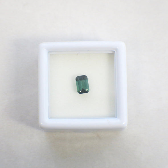 Emerald Cut Blue-Green Tourmaline Loose Gemstone | .55 Carat, 6 x 4 mm