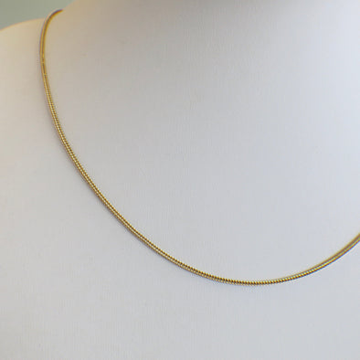 14K Gold Herringbone Box Chain Necklace Mixed Link 18 Inch Layering