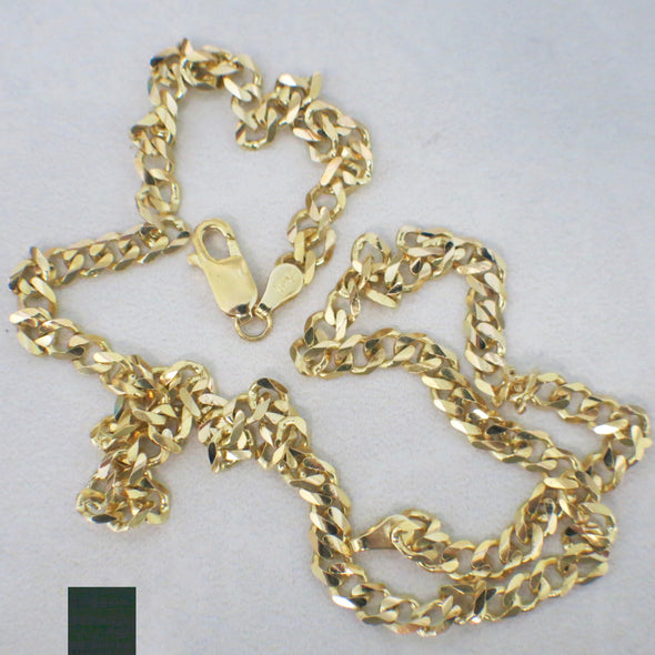 14K Yellow Gold Men’s Curb Chain – 18” Heavy Necklace, 4.2mm Wide, 12g, Bold Statement or Pendant Chain