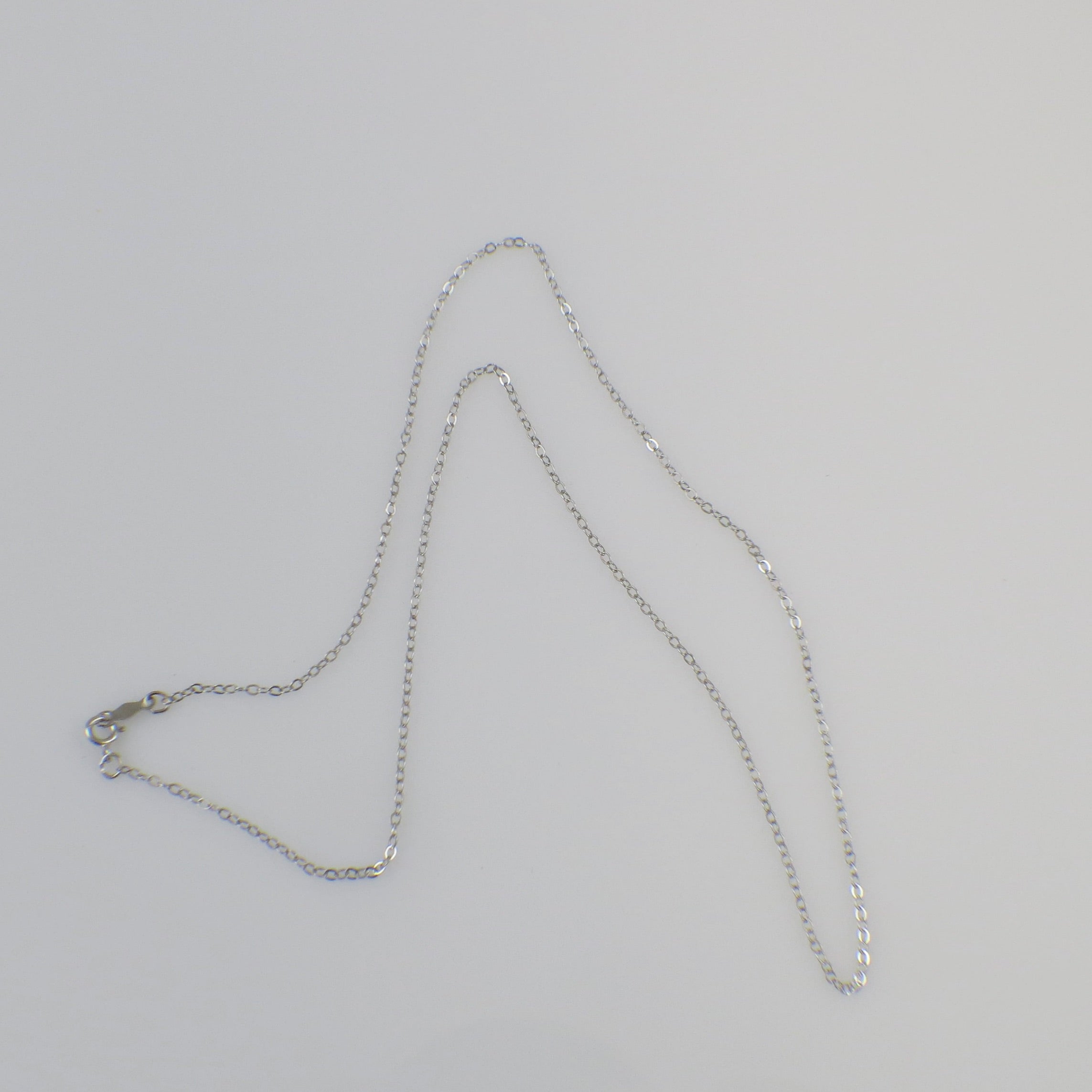 14K White Gold 1.2mm Cable Chain – 16 Inch Solid Gold Necklace