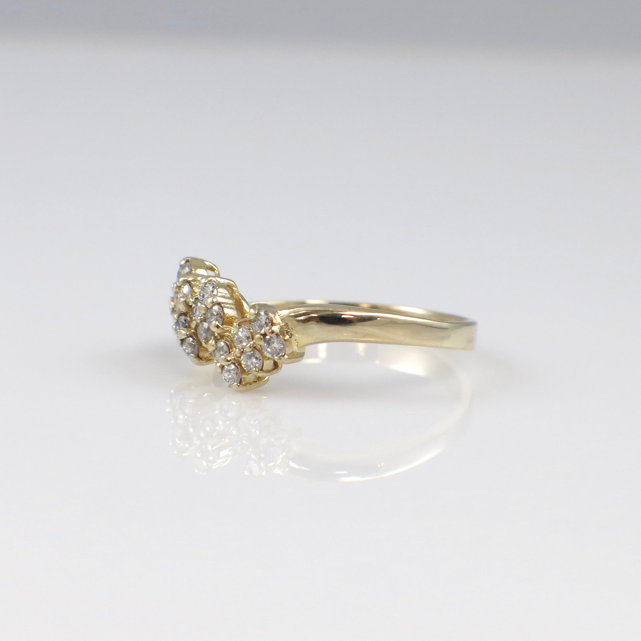 14K Yellow Gold Diamond Cluster Ring