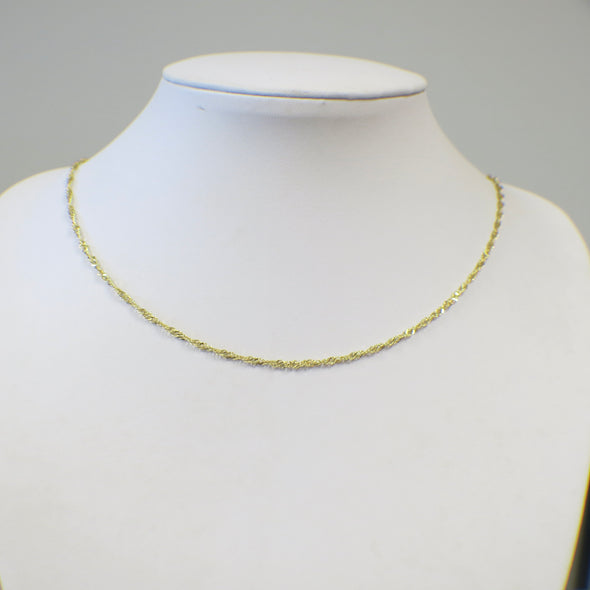 14K Yellow Gold Rope Chain Necklace – 20 Inch, 2MM, 4.1g