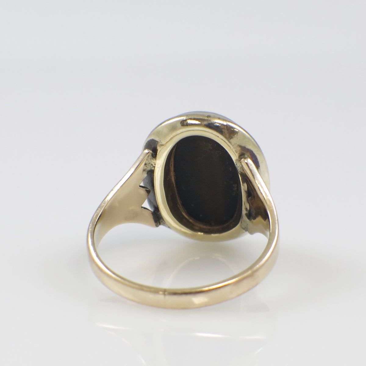 14K Gold Tiger's Eye Roman Warrior Cameo Ring