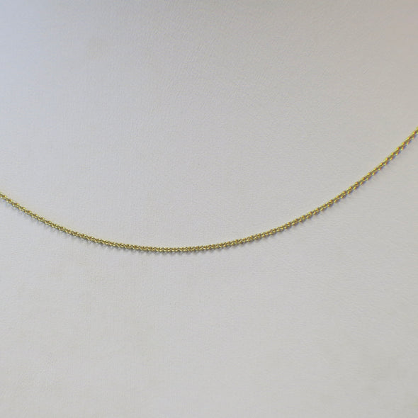 14K Yellow Gold Cable Chain Necklace – 16 Inch, .9MM, 1.1g