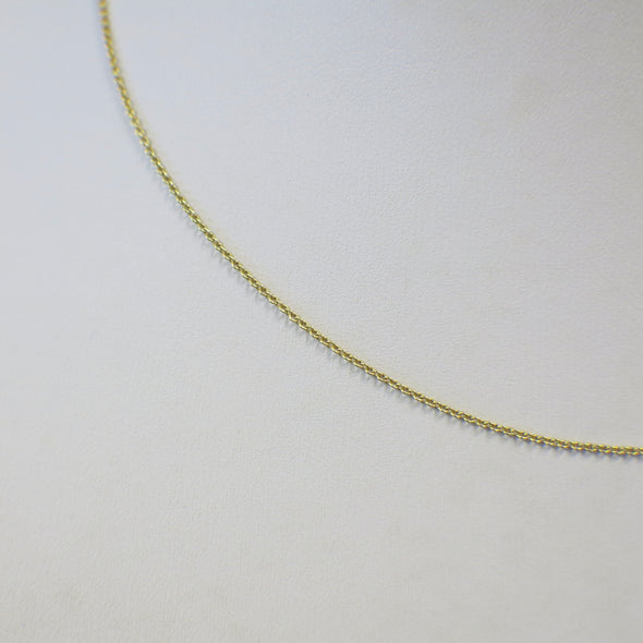 14K Yellow Gold Cable Chain Necklace – 16 Inch, .9MM, 1.1g