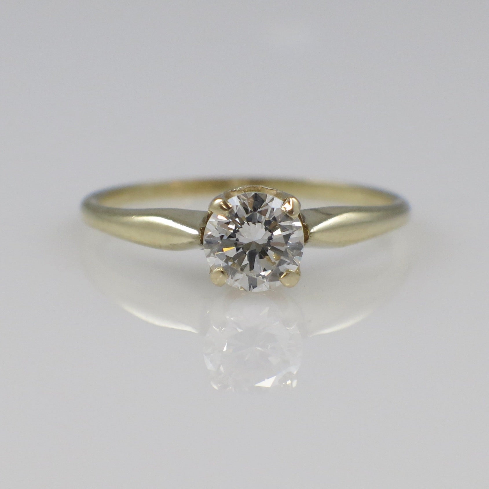 Vintage 14K Yellow Gold Ring with Newly Set Natural Diamond