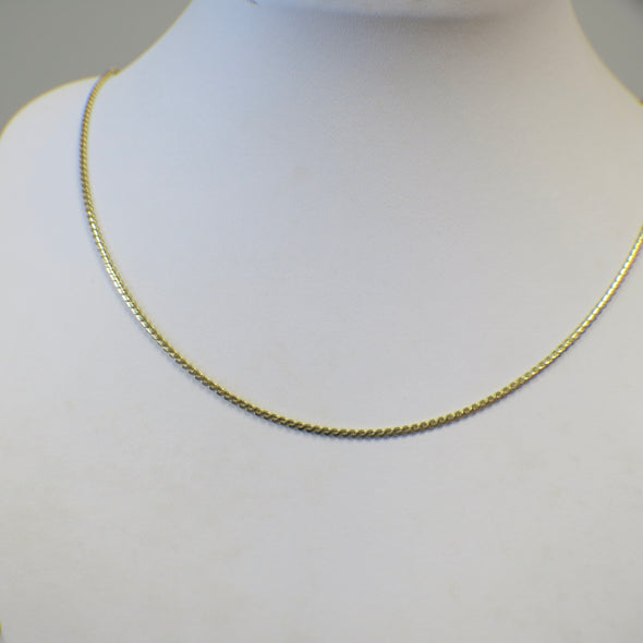 18K Yellow Gold Flat S Chain Necklace – 24 Inch, 1.8MM, 11.2g