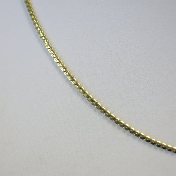 18K Yellow Gold Flat S Chain Necklace – 24 Inch, 1.8MM, 11.2g