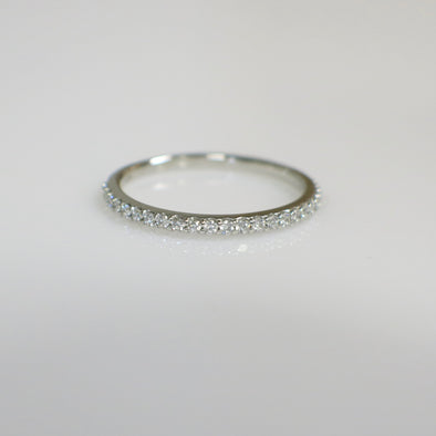 14K White Gold Diamond Anniversary Band .23 CTW SI2 G – Size 7.25
