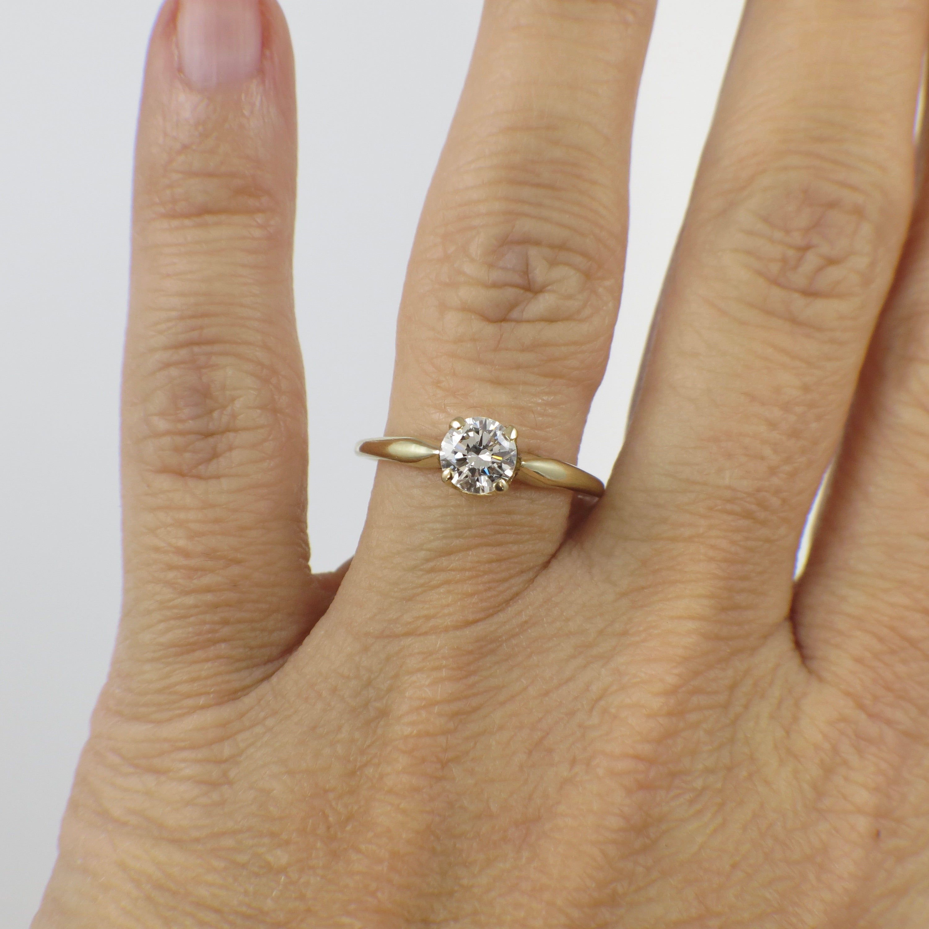 Vintage 14K Yellow Gold Ring with Newly Set Natural Diamond