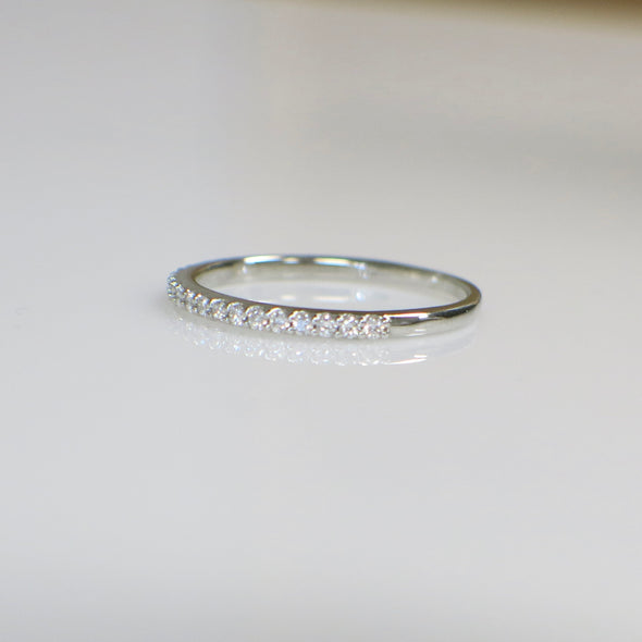 14K White Gold Diamond Anniversary Band .23 CTW SI2 G – Size 7.25