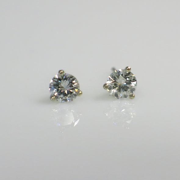 .50 CTW Natural Diamond Martini Stud Earrings – 14K White Gold