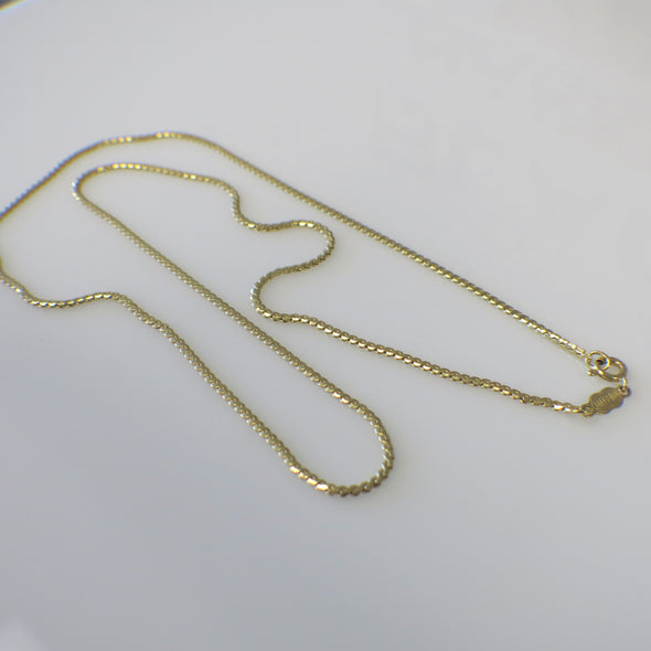 18K Yellow Gold Flat S Chain Necklace – 24 Inch, 1.8MM, 11.2g