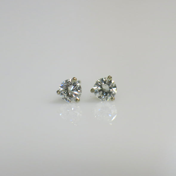 .50 CTW Natural Diamond Martini Stud Earrings – 14K White Gold