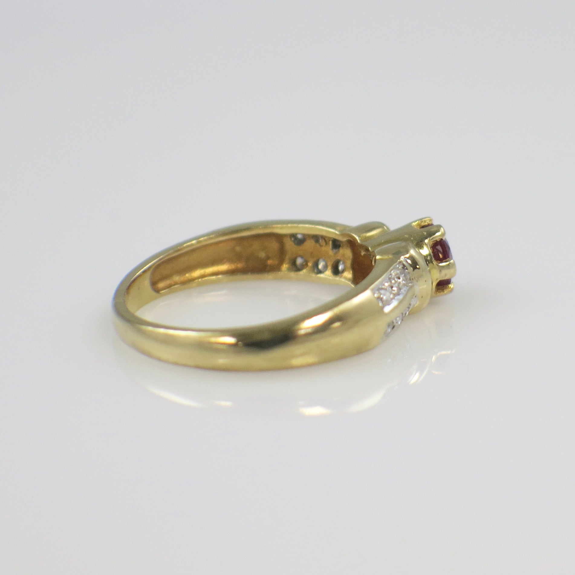 22K Yellow Gold Ruby and Diamond Ring – Natural Ruby with Diamond Accents, Size 6.25 - Black Market LLC