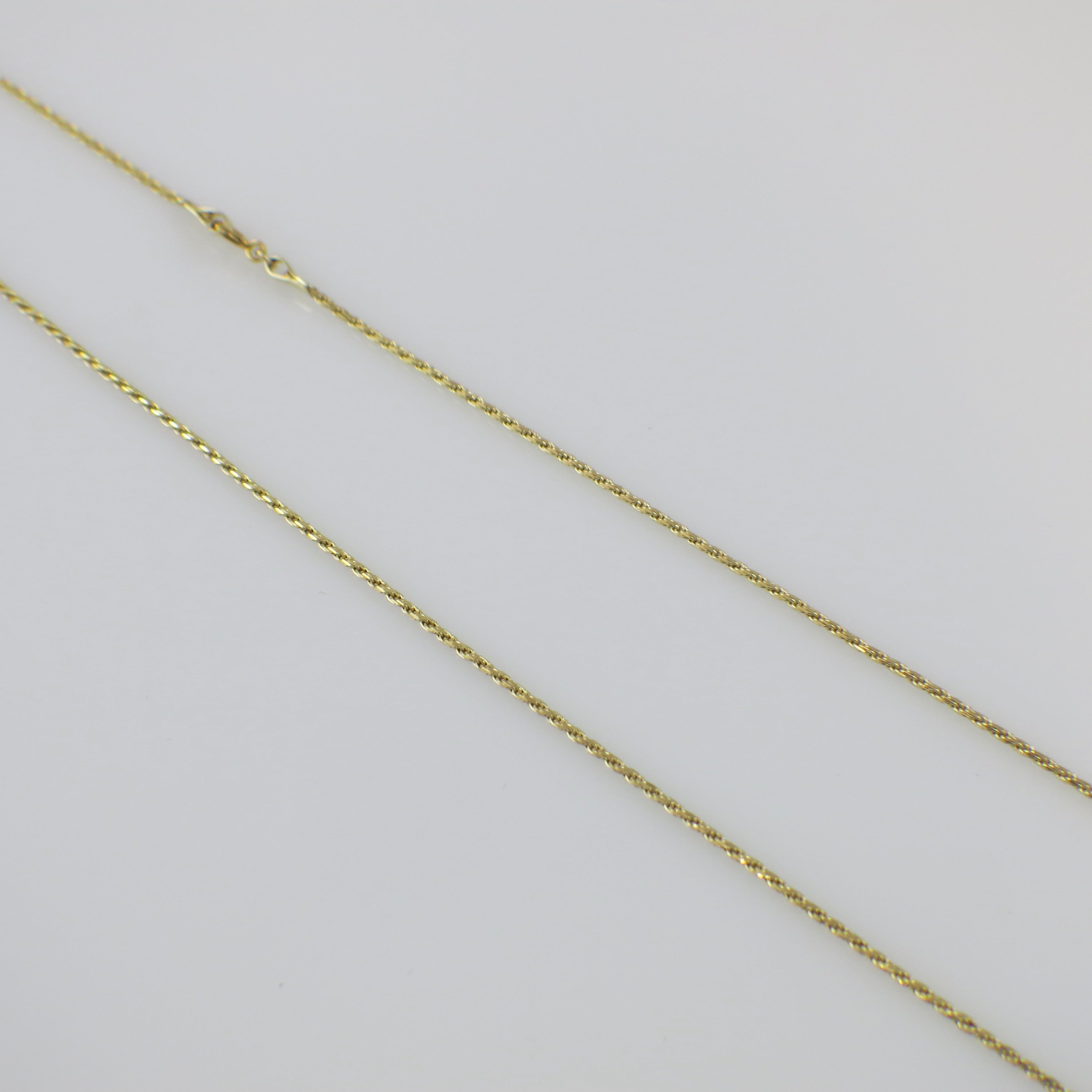 14K Yellow Gold Rope Chain Necklace – 18 Inch, 1mm Solid Gold Rope Link