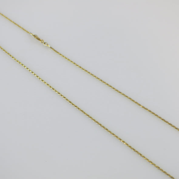 14K Yellow Gold Rope Chain Necklace – 18 Inch, 1mm Solid Gold Rope Link