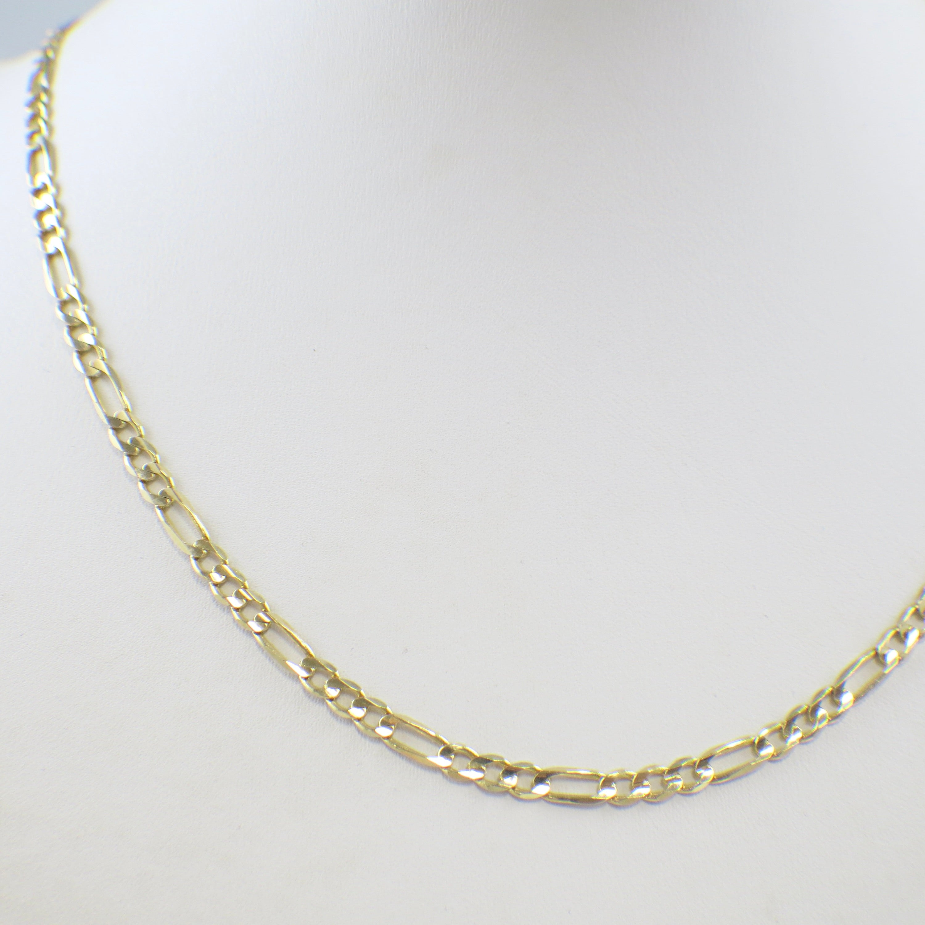 14K Yellow Gold Figaro Chain Necklace – 20" Layering Chain, 3.9 mm, 11.1 g
