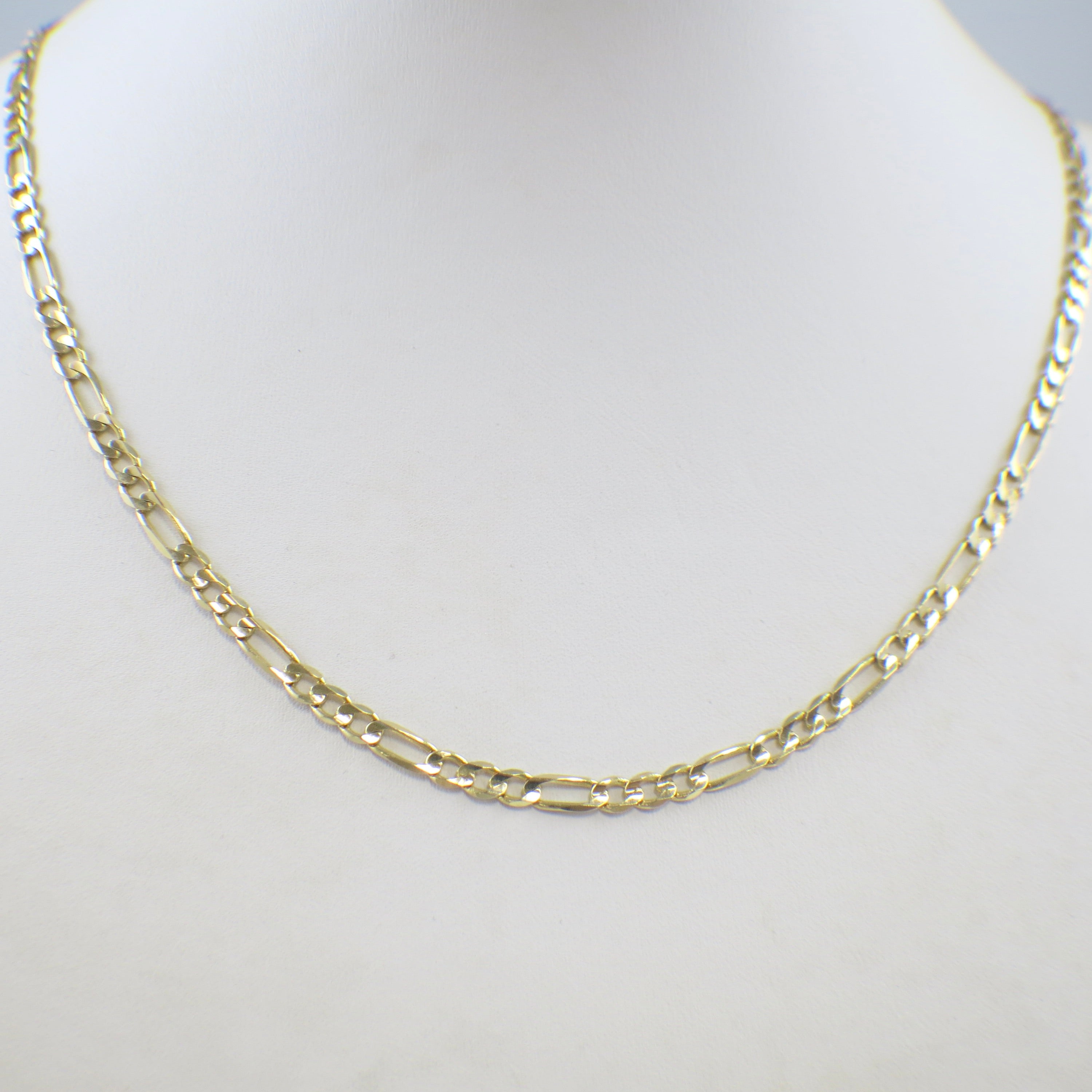 14K Yellow Gold Figaro Chain Necklace – 20" Layering Chain, 3.9 mm, 11.1 g