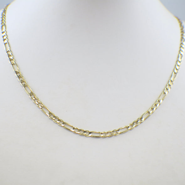 14K Yellow Gold Figaro Chain Necklace – 20" Layering Chain, 3.9 mm, 11.1 g