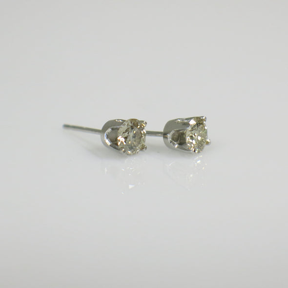 14K White Gold Diamond Stud Earrings – .50 CTW Round Brilliant