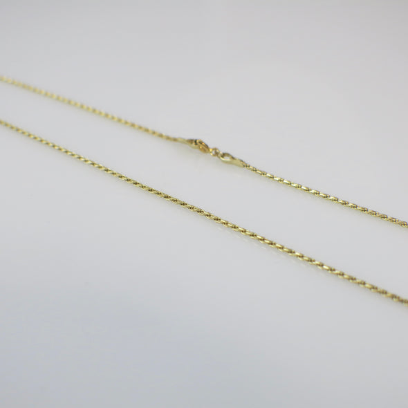 14K Yellow Gold Rope Chain Necklace – 18 Inch, 1mm Solid Gold Rope Link