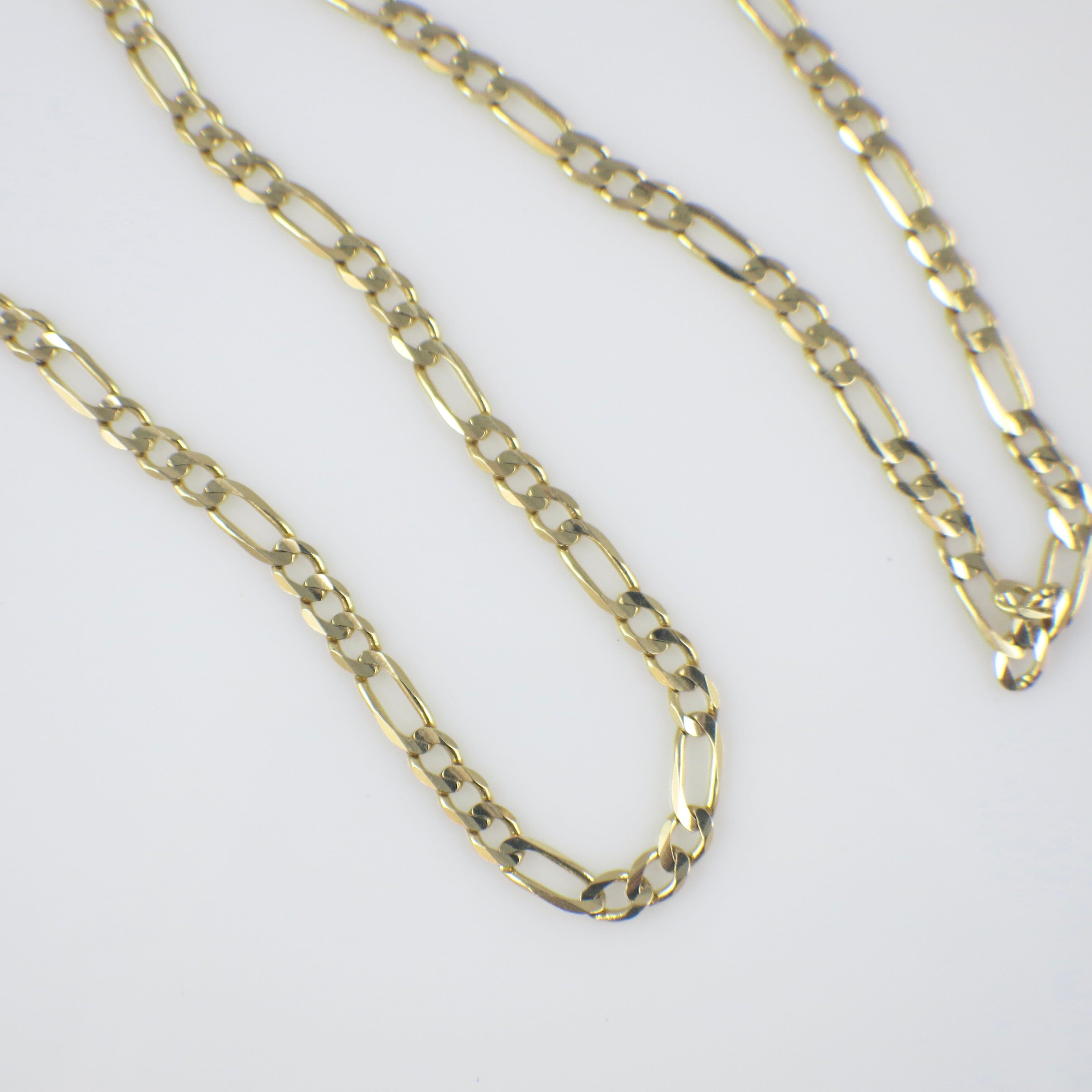 14K Yellow Gold Figaro Chain Necklace – 20" Layering Chain, 3.9 mm, 11.1 g