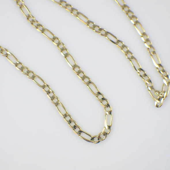 14K Yellow Gold Figaro Chain Necklace – 20" Layering Chain, 3.9 mm, 11.1 g