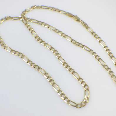 14K Yellow Gold Figaro Chain Necklace – 20" Layering Chain, 3.9 mm, 11.1 g