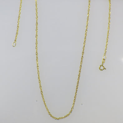 14K Yellow Gold Diamond Cut Singapore Chain – 18 Inch 1.86mm Solid Gold Necklace - Black Market LLC