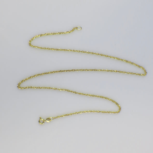 14K Yellow Gold Diamond Cut Singapore Chain – 18 Inch 1.86mm Solid Gold Necklace - Black Market LLC