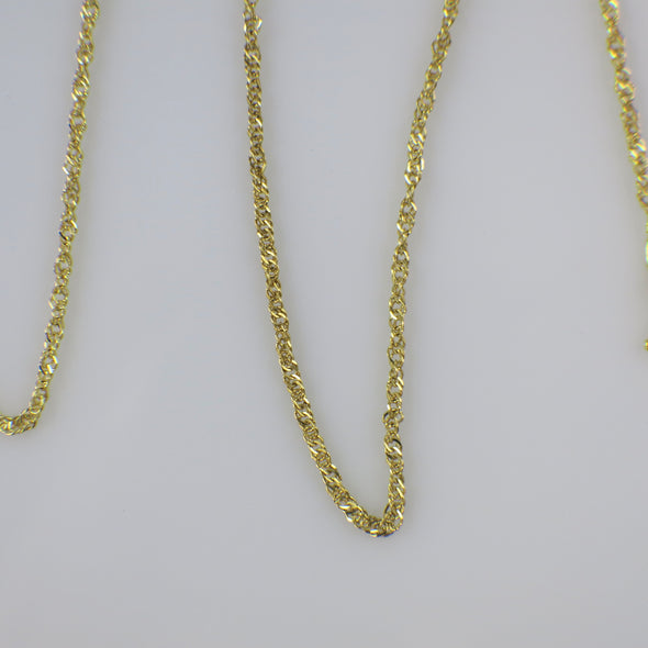 14K Yellow Gold Diamond Cut Singapore Chain – 18 Inch 1.86mm Solid Gold Necklace - Black Market LLC