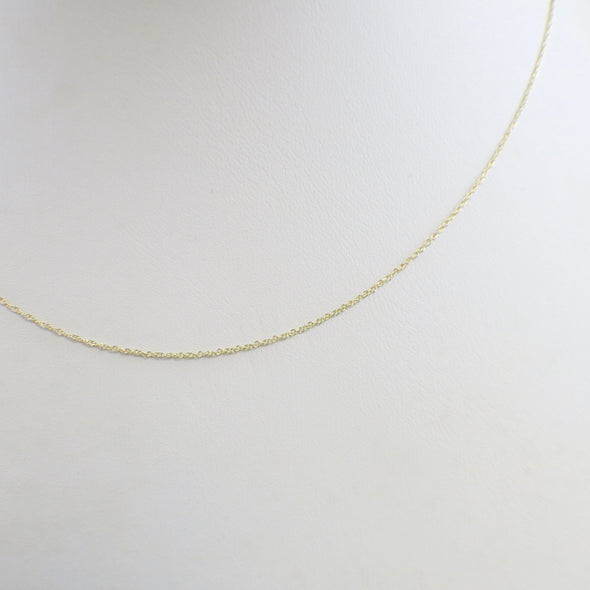 14K Yellow Gold Rope Chain Necklace | 16.5 Inch Fine Dainty Layering Chain - Black Market LLC
