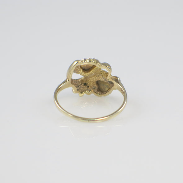 10K Yellow and Rose Gold Leaf Pinkie Ring – Size 2.5