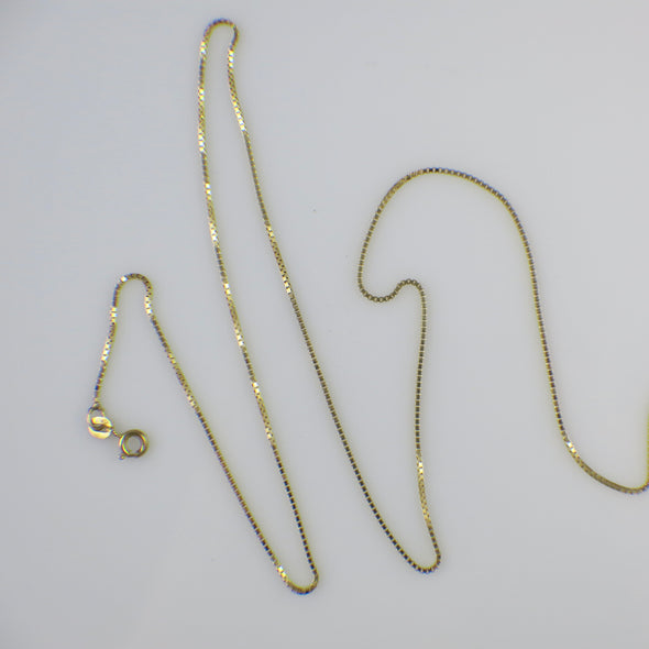 14K Yellow Gold Box Chain Necklace – 20 Inch 0.9mm Fine Gold Chain - Black Market LLC