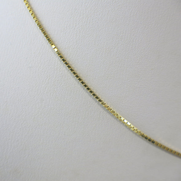 14K Yellow Gold Box Chain Necklace – 20 Inch 0.9mm Fine Gold Chain - Black Market LLC