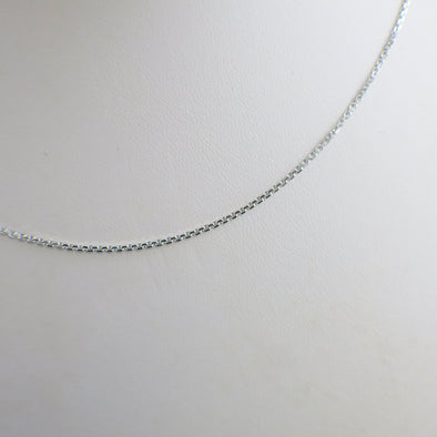 14K White Gold Link Chain Necklace – 17 Inch, 1.3 mm, Lobster Claw Clasp - Black Market LLC