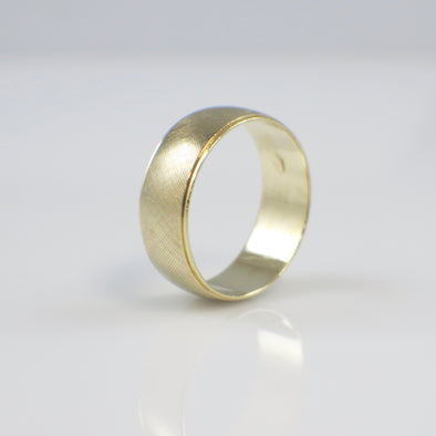14K Yellow Gold Men’s Matte Textured Wedding Band – 8MM, Size 11.5